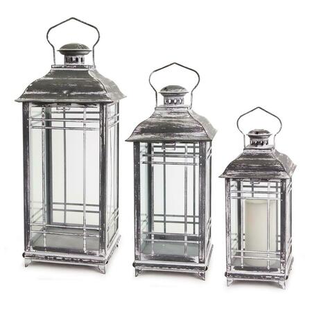 YHIOR DS 14, 17 & 20 in. Metal & Glass Lantern - Set of 3 YH2615856